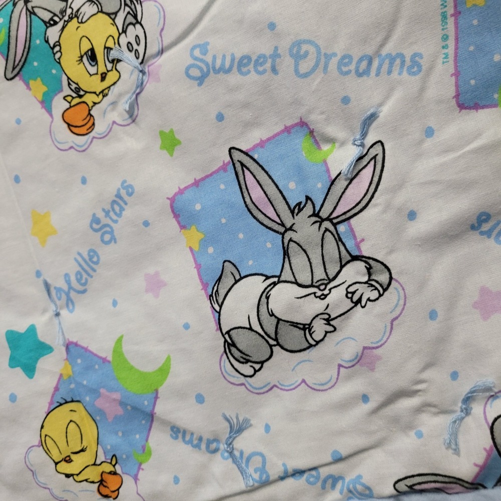 Handmade‎ Warner Bros Bugs Bunny Tweety Premie Baby Blanket 23x24 Sweet Dreams